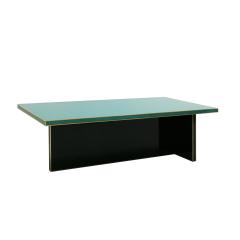 L A Studio Rectangular Black and Blue Crystal and Brass Coffee Table - 1796634
