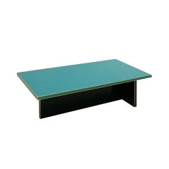 L A Studio Rectangular Black and Blue Crystal and Brass Coffee Table - 1796635