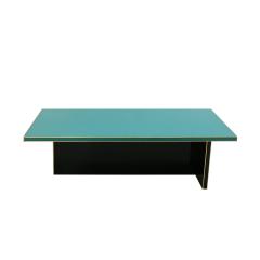 L A Studio Rectangular Black and Blue Crystal and Brass Coffee Table - 1796636