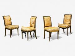 L Alavoine Cie Louis XVI Style Wood Fabric Dining Chairs France 19th C  - 4351111