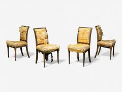 L Alavoine Cie Louis XVI Style Wood Fabric Dining Chairs France 19th C  - 4351117