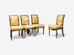 L Alavoine Cie Louis XVI Style Wood Fabric Dining Chairs France 19th C  - 4351118