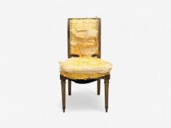L Alavoine Cie Louis XVI Style Wood Fabric Dining Chairs France 19th C  - 4351119