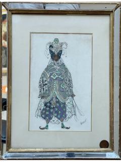 L on Bakst Superb and rare Study of Aladdin Ballet Costume by L on Bakst France 1919 - 3280831