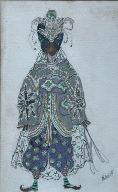 L on Bakst Superb and rare Study of Aladdin Ballet Costume by L on Bakst France 1919 - 3280832