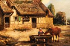 L on Bertan French 19th Century Painting Signed L on Bertan Depicting a Bucolic Farm Scene - 3558524