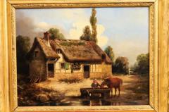 L on Bertan French 19th Century Painting Signed L on Bertan Depicting a Bucolic Farm Scene - 3558525