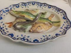 L on Brard Palissy Majolica French plate large high quality dish L on Brard  - 4529628