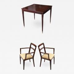 L on Jallot Elegant Art Deco Game Table with Two Armchairs circa 1930 - 1063141