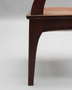 L on Jallot Pair of Fine French Art Nouveau Solid Oak Armchairs by Leon Jallot - 4333426
