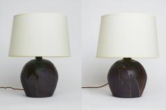 L on Pointu Pair of Early 20th Ceramic Table Lamps by Leon Pointu - 2333203