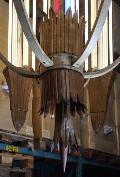 L on Stynen Art Deco Gilt Metal Chandelier by L on Stynen 1930s - 4510406