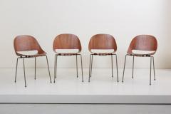 L on Stynen Set of four SL58 Plywood Chairs in Teak by L on Stynen for Sope Finland 1960s - 1076795