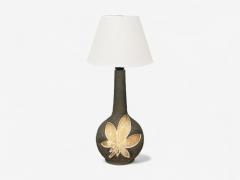 L vemose Keramik Brown Stoneware Table Lamp Denmark 1960s - 4255486