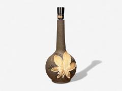 L vemose Keramik Brown Stoneware Table Lamp Denmark 1960s - 4255487