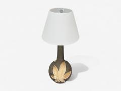 L vemose Keramik Brown Stoneware Table Lamp Denmark 1960s - 4255488
