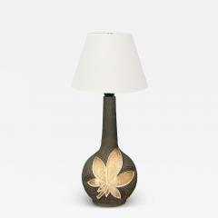 L vemose Keramik Brown Stoneware Table Lamp Denmark 1960s - 4256384