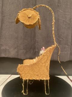 LADY POMPADOUR PORCELAIN WOMAN IN CHAIR BOUDOIR LAMP - 2462959