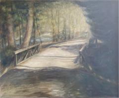 LANDSCAPE WITH BRIDGE PAINTING BY NORA GLANTZMAN - 2420592