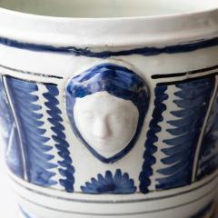 LARGE 18TH CENTURY BLUE AND WHITE FAIENCE CACHE POT - 1004053