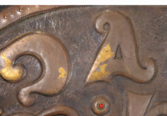 LARGE 19TH CENTURY COPPER REPOUSSE DRAGON WITH GLASS CABOCHON TRADE SIGN - 4499793