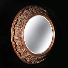 LARGE 19TH CENTURY SWEDISH OVAL CARVED OAK MIRROR BY A LUNDMARK - 2010426