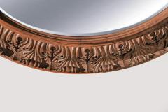 LARGE 19TH CENTURY SWEDISH OVAL CARVED OAK MIRROR BY A LUNDMARK - 2010432