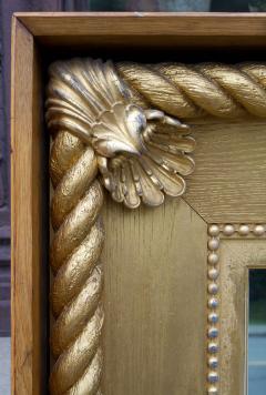 LARGE ENGLISH GILTWOOD RECTANGULAR MIRROR FEATURING A ROPE TWIST - 2350857