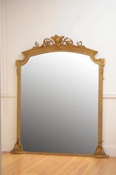LARGE ENGLISH OVERMANTEL GILTWOOD MIRROR H180CM - 2357770
