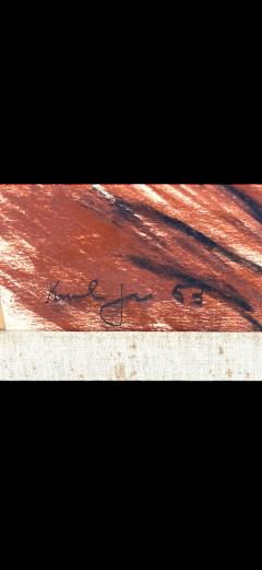 LARGE EXPRESSIONIST SIGNED MID CENTURY GRAPHITE PAINTING ON BOARD 1953 - 4474683