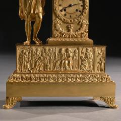 LARGE FRENCH EMPIRE PERIOD GILT BRONZE FIGURAL MANTEL CLOCK - 2858220