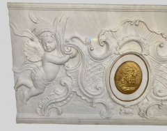 LARGE FRENCH NEOCLASSICAL CARVED WHITE MARBLE RELIEF 19TH CENTURY - 3565206