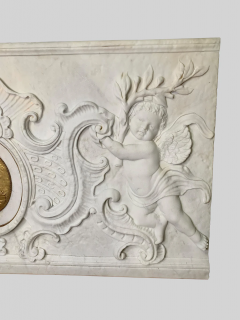 LARGE FRENCH NEOCLASSICAL CARVED WHITE MARBLE RELIEF 19TH CENTURY - 3565220