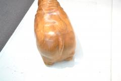 LARGE HAND CARVED WOOD HIPPO SCULPTURE - 1108222