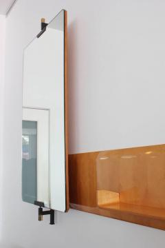 LARGE ITALIAN PIVOTING FLOATING MIRROR AND SHELF - 1463345