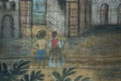 LARGE LATE 18TH EARLY 19TH CENTURY FRENCH TOILE PEINTE PAINTED CANVAS  - 1115140