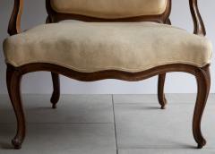 LARGE MID 18TH CENTURY LOUIS XV FAUTEUIL OR OPEN ARM CHAIR - 3550733