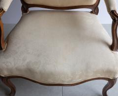 LARGE MID 18TH CENTURY LOUIS XV FAUTEUIL OR OPEN ARM CHAIR - 3614226