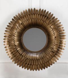 LARGE MID CENTURY GILT METAL SUNBURST MIRROR - 3676902