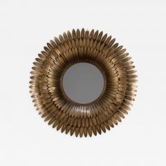 LARGE MID CENTURY GILT METAL SUNBURST MIRROR - 3681525