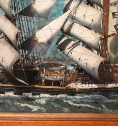 LARGE OAK AND GLAZED CASED MODEL OF THE TEA CLIPPER GLENGARRY IN FULL SAIL - 2176422