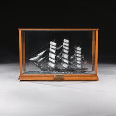 LARGE OAK AND GLAZED CASED MODEL OF THE TEA CLIPPER GLENGARRY IN FULL SAIL - 2176439