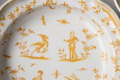 LARGE PAIR OF YELLOW AND WHITE SERVING PLATES WITH SHAPED RIMS - 4513652