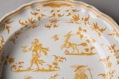 LARGE PAIR OF YELLOW AND WHITE SERVING PLATES WITH SHAPED RIMS - 4513658