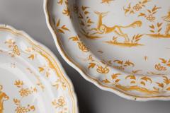 LARGE PAIR OF YELLOW AND WHITE SERVING PLATES WITH SHAPED RIMS - 4513660