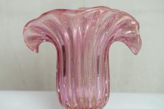 LARGE PINK AND GOLD MURANO ART GLASS VASE FOR PROMEMORIA - 3022386