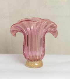 LARGE PINK AND GOLD MURANO ART GLASS VASE FOR PROMEMORIA - 3022387
