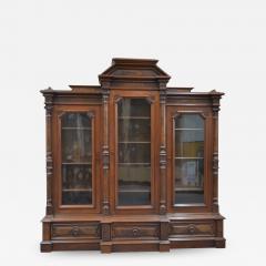 LARGE RENAISSANCE REVIVAL BURLED WALNUT BOOKCASE - 1108515