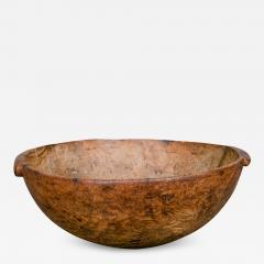 LARGE ROUND BURL BOWL WITH LUG HANDLES - 1233153