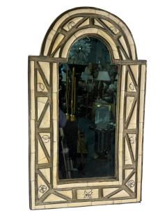 LARGE SCALE MORROCAN BONE METAL ARTISAN MIRROR - 4605148